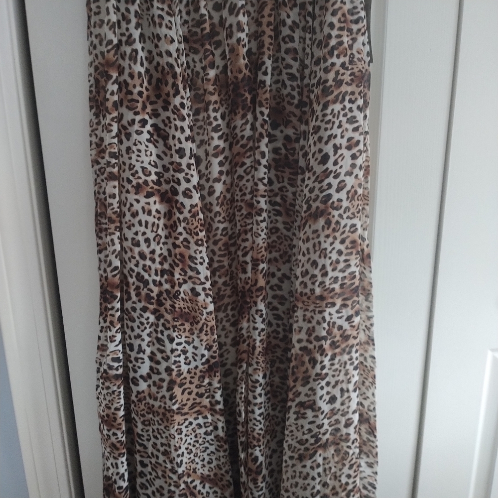 Nordstrom Meghan LA Enchanted Garden Leopard Print Maxi Dress XL - Picture 9 of 13